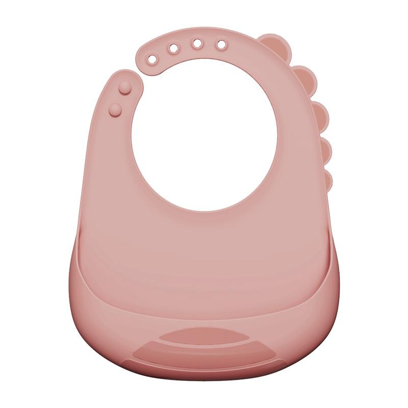 Cartoon dinosaur plate Children's complementary food Silicone plate bowl Fork spoon bib Anti-drop plate set
