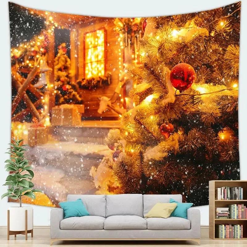 

Рождественская тема Гобелен Спальня Гостиная Домашнее Рождественское Украшение 100x75cm