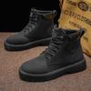 Autumn men's shoes new high-top Martin boots men's retro tooling shoes thick-soled non-slip short boots rhubarb boots