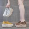 Fashion High quality 7CM Genuine Leather Shoes Sandals Platform Wedge Women Chunky Sneakers Ladies Casual Hollow Summer Vulcanized shoes