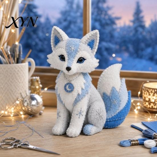 Bildschirmfreie Aktivität für Kinder Arktische Tiere DIY Patchwork-Set Anfänger, Winterwächter Tier-Nähset, 3D Anfänger Kuscheltier Mythisches Wesen