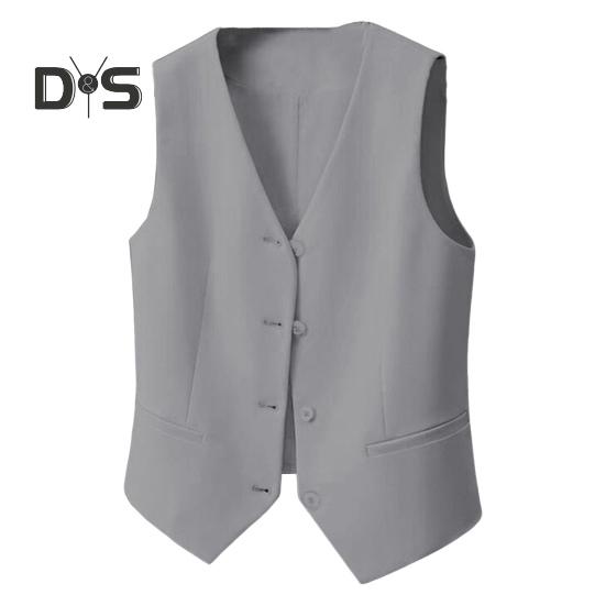 Dámská vesta jednořadá jednořadá, jednořadá, bez rukávů, výstřih do V, úzký střih formální obchodní styl cardigan retro kancelářská svatba banketová vesta