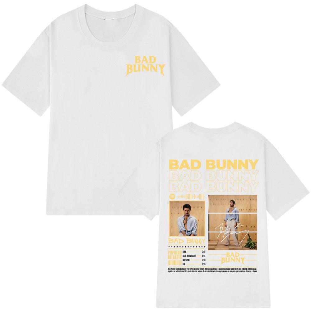 2025 Summer Rapper Bad Bunny Music Album Graphic T Shirt Men Women Harajuku Fashion 100% Pure Cotton Breathable Leisure T-shirt