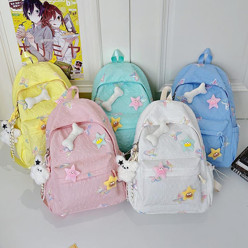 Cute Junior High School Student Schoolbag Female High School Student Sweet Star Backpack Korean Version Ins Girl Student Travel Backpack