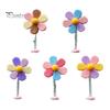 Car Aesthetic Decor 5Pcs Colorful Shaking Flower Decor, Resin Rainbow Sunflower Dashboard Ornament Cute for Teens with Non Slip Pad, Wobble