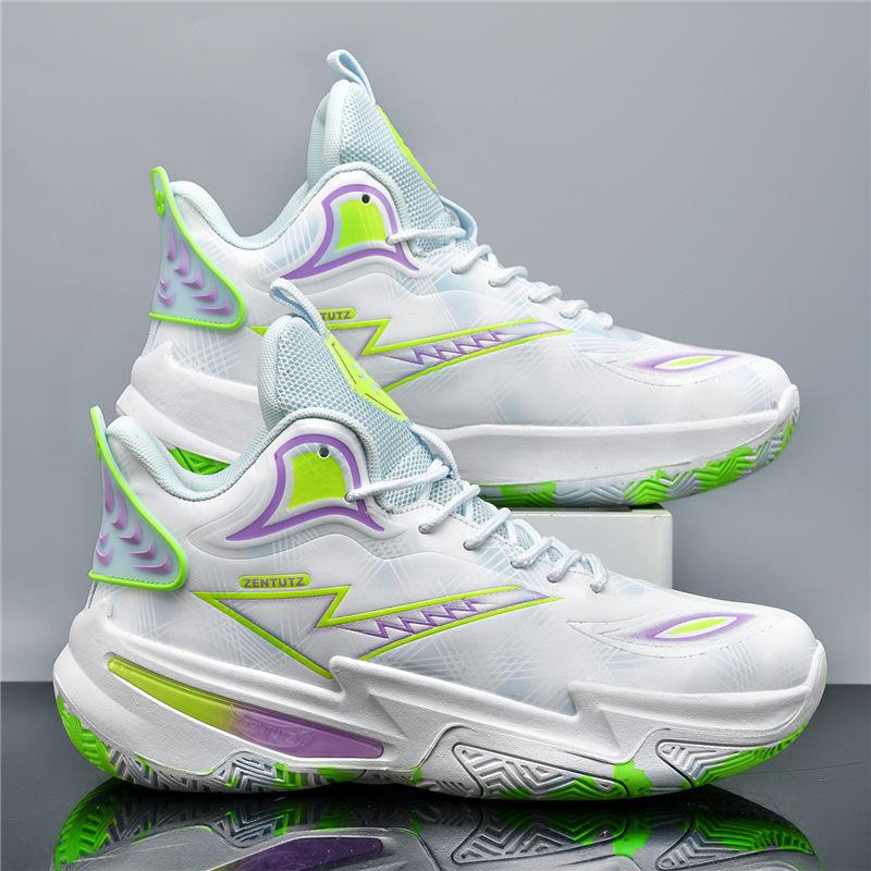 Youth students basketball shoes men's sneakers women's leather running sneakers sports training shoes actual combat mandarin duck
