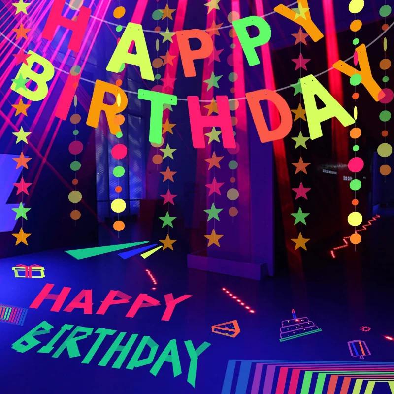 6/1Roll UV Glow Cotton Tape Neon Gaffer Party Tape Safety Warning Neon Tape UV Tape Wedding Decorations Home Decorations