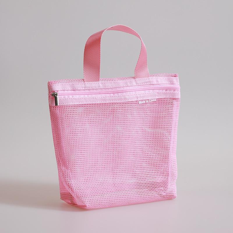 

1pc Portable Mesh Shower Bag,Handheld Makeup Pouch | Gym Bag|Storage Bag|Toiletry Bag with Handle,Suitable for tourism storage