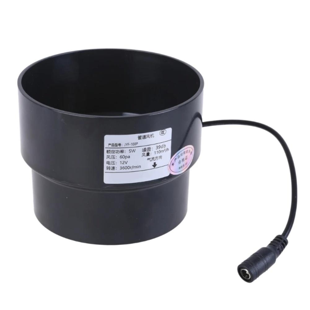 Leistungsstarker Rohrventilator 12V Lüftungs-Abluftventilator 100mm-110mm Für Zuhause Außenbereich Betrieben Durch 12V Solarpanel/Netzteil