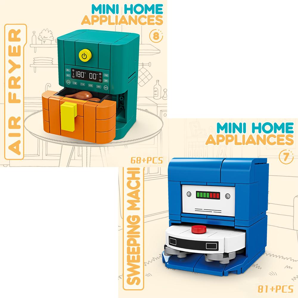 Pretend Play Home Appliance Building Blocks Kids Toys Birthday and Holiday Gift Mini Appliances Set Including Fan Computer Stove