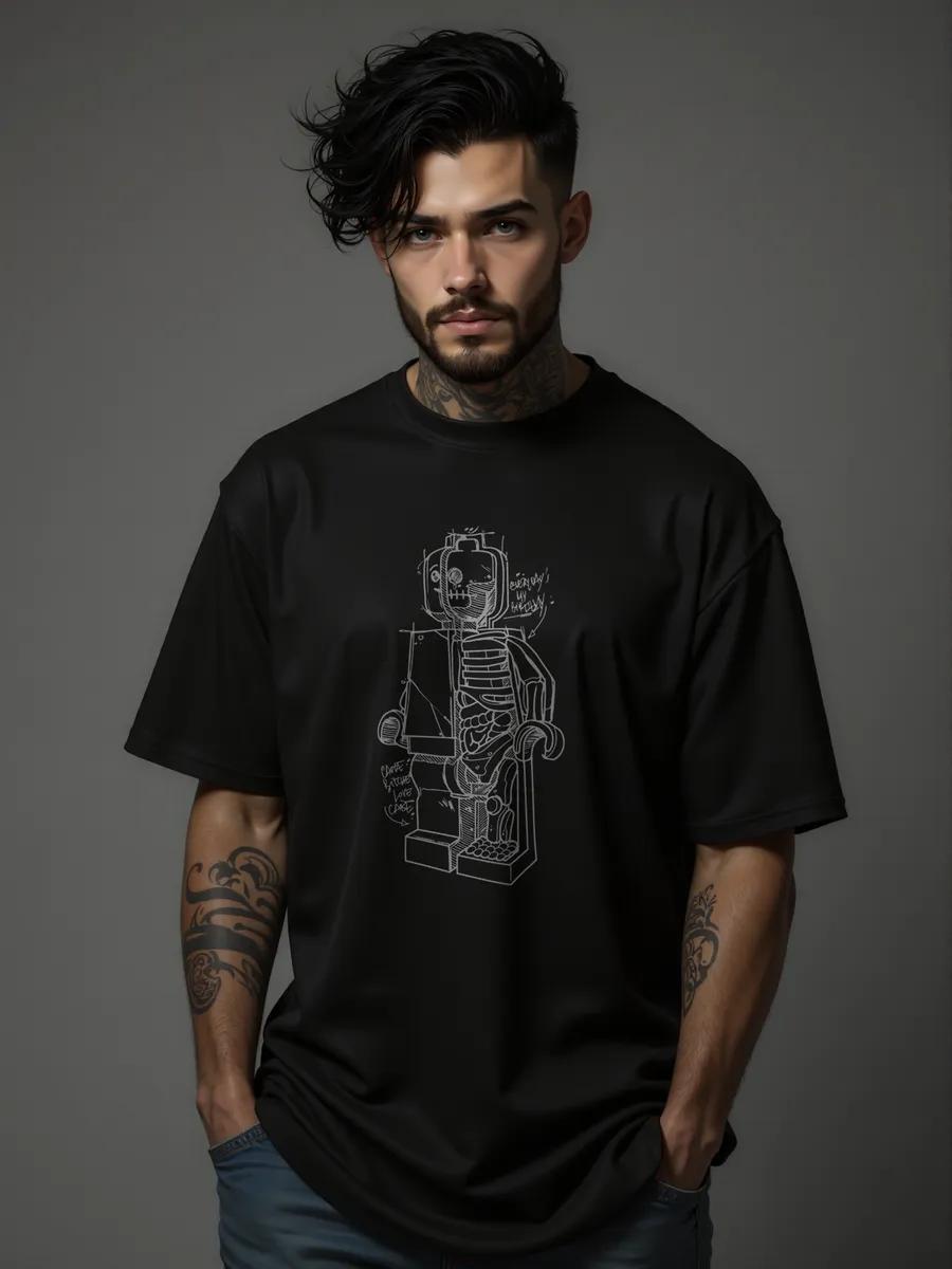 T-shirt with glowing lioness print 4XL