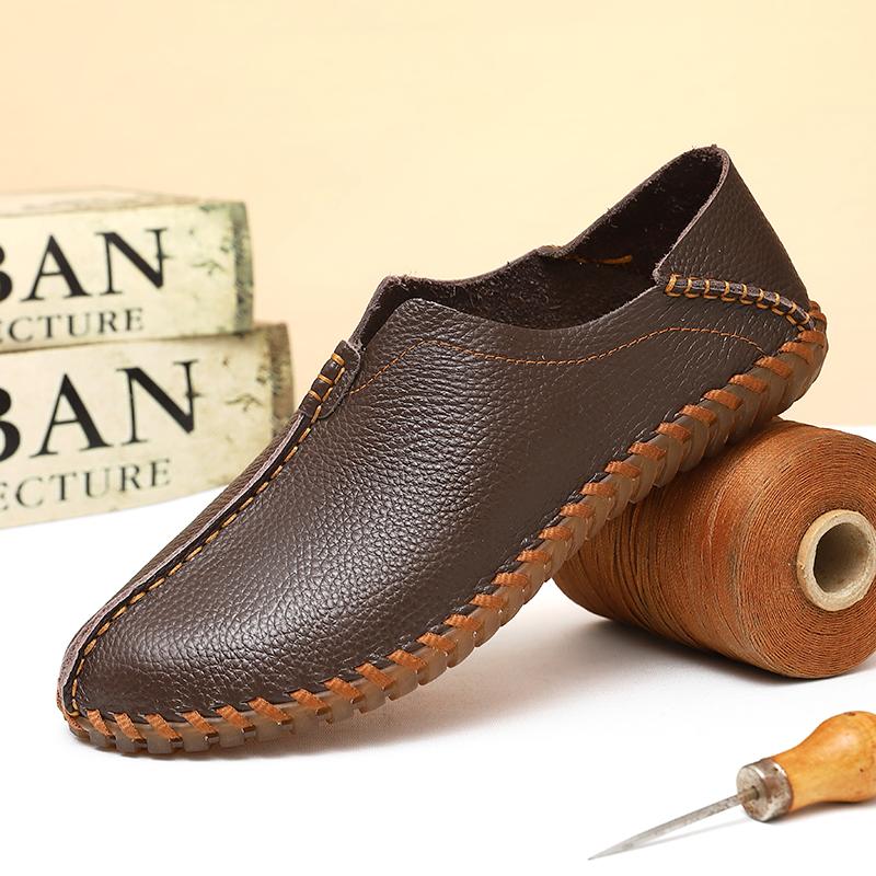 Fashion Men's Driving Shoes Handmade Leather Men Loafers Soft Breathable Men's Casual Shoes Zapatillas Hombre Big Size 39-48