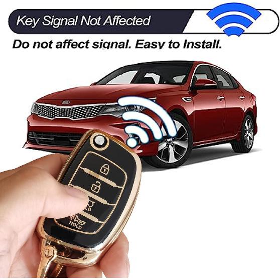 for Hyundai Key Fob Cover Smart Key Fob Shell with Keychain Fit for Hyundai Santa Fe Sport Sonata Tucson