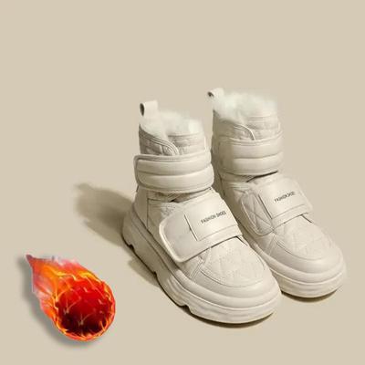 Women Velcro Snow Boots Padded Cotton Round Thicke Bottom Winter Warm Footwear Short Shoes