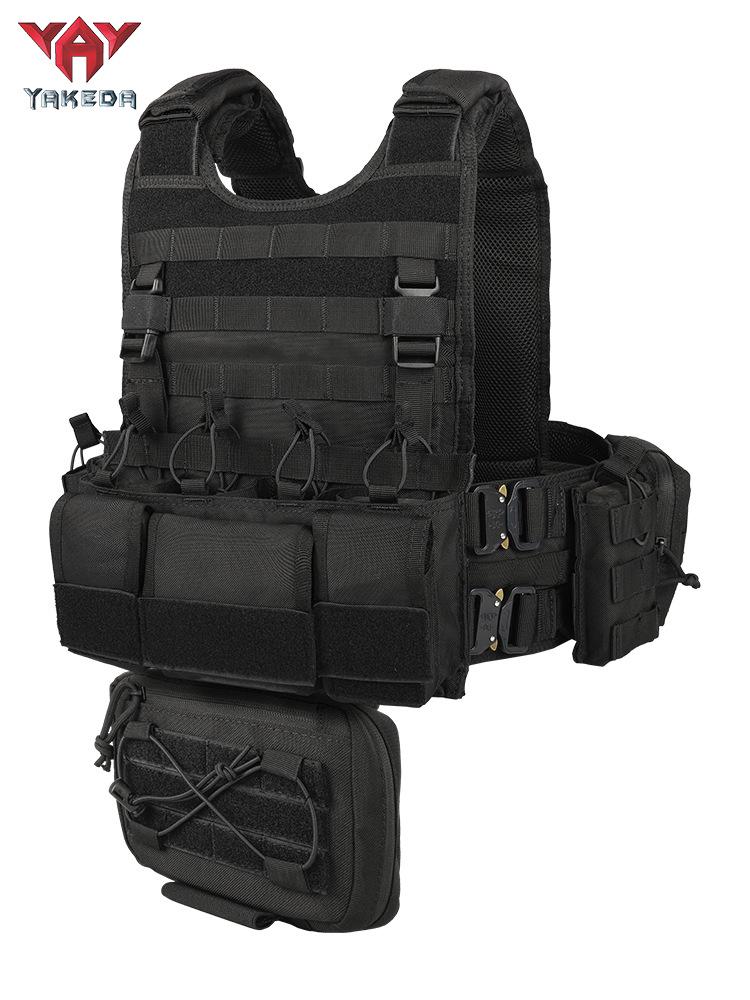 Yakeda Tactical MOLLE Vest - Durable, Breathable Polyester for Outdoor CS Training.