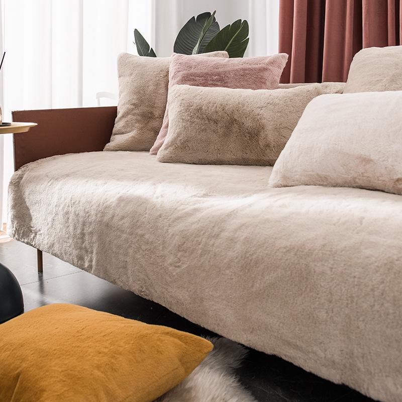 Plüsch Sofabezug Winterwärmer Fell Sofakissen Handtuch Rutschfeste Sofasesselbezüge Für Wohnzimmerdeko Decke Bodenteppich