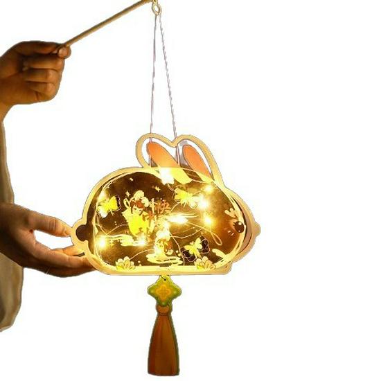 2025 Mid-Autumn DIY Parent-Child Ancient Style Rabbit Flower Lantern Ornament