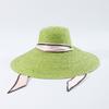 Women's fashion green eaves beach hat vacation photo modeling hat wide edge sun hat straw shade straw hat