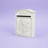 Vintage Wall Mailbox Weathered Finish Decorative Garden Floral Relief Blue