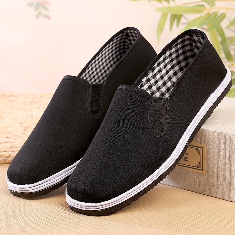 Handmade Old Beijing Rubber Sole Cloth Shoes with Breathable, Wear-Resistant Thousand-Layer Tire Soles Size 45