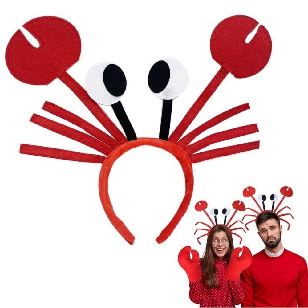 Cartoon Red Lobster Costume Set Animal Character Animal Headgear Funny Costume Headwear  Men