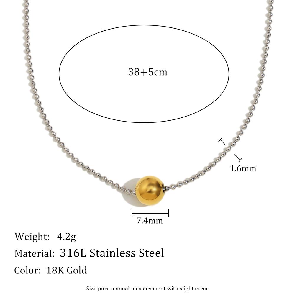 MamacitaSlay 316L Stainless Steel Stainless Steel Bead Necklace Party Waterproof Neck Jewelry Women s High Quality Necklace