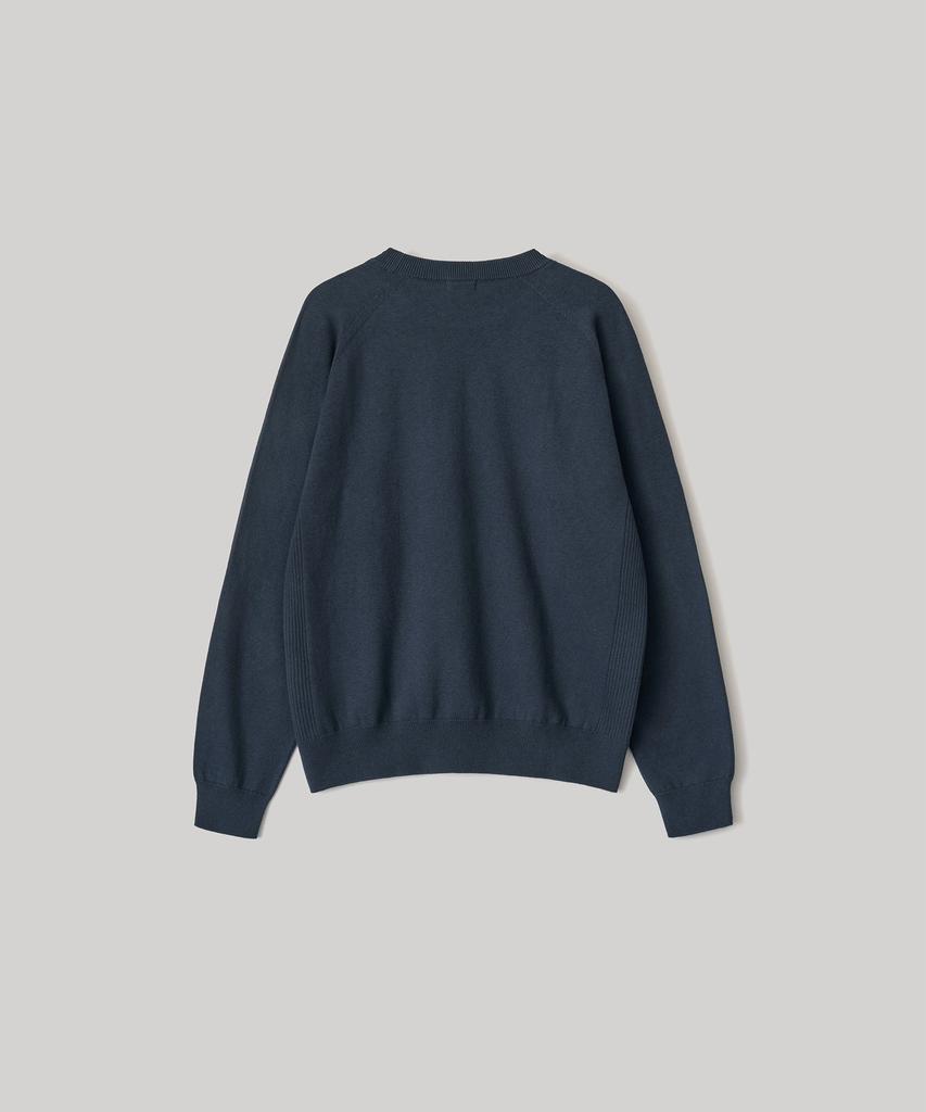 ANOTHER OFFICE WOMEN W. Whole Garment Crew-Neck Knit (Indigo Blue)