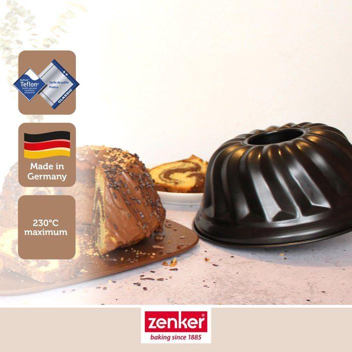 Moule à kouglof - zenker - 6526 - ø22 cm - acier inoxydable - noir-métallique