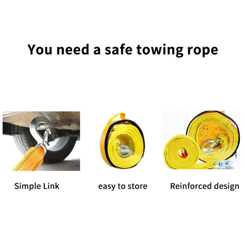 4/5 Meter Tow Rope For Truck Snatch Strap Off-road Towing Ropes Trailer Winch Cable Belt Car Traction