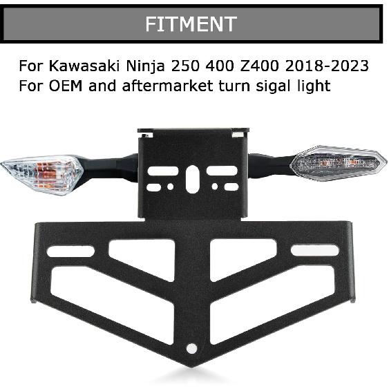 

PSLER Rear Mudguard Eliminator License Plate Bracket Holder Tail Tidy for Ninja 400 Z400 250 2018-2023