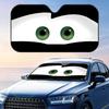 Cartoon Car with Cute Eyes Sun Visor Foldable Car Windshield Sun Shade UV Protection Reflective Heat Insulation Reusable Cover
