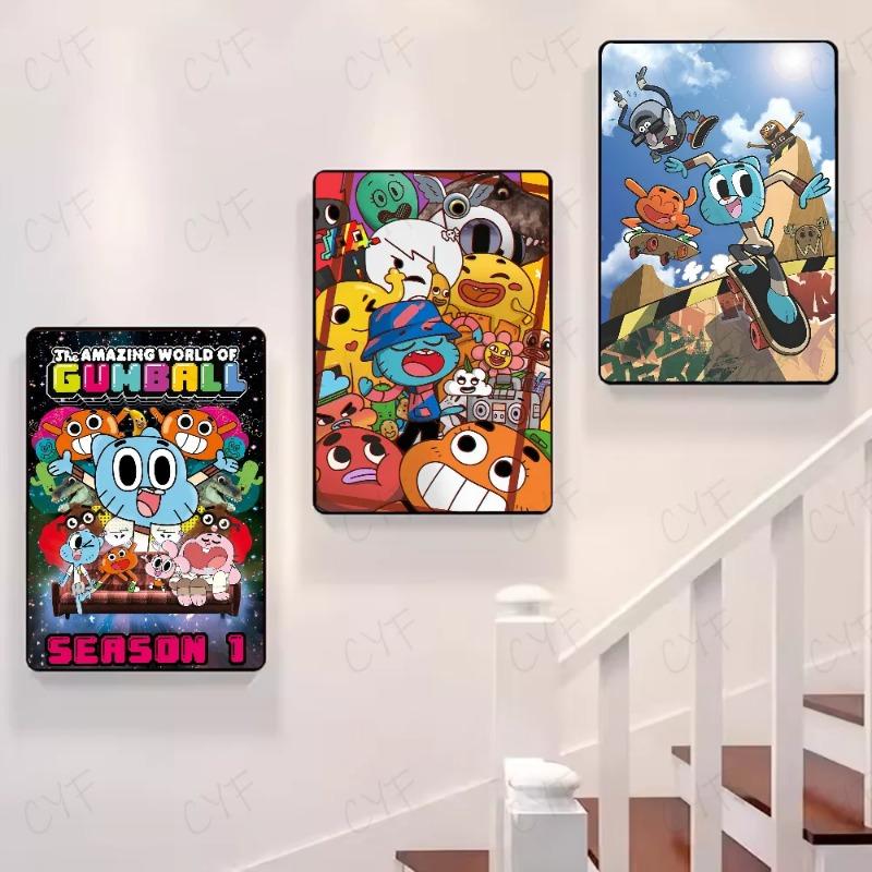 Fashion T-The Amazing World of Gumball Poster HD Art Sticky Wall Waterproof Home Living Room Bedroom Bar Aesthetic Decoration