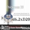 Außen-Ø 20mm Aluminiumlegierung Flache Unterlegscheibe Abstandshalter mit M6/M8/M10/M12 Innenloch - Metallwellenbuchse Isoliersäule.
