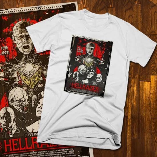 

Ретро футболка ужасов Хэллоуин Злобная тьма гот Зомби-резня Hellraiser футболка 2XL