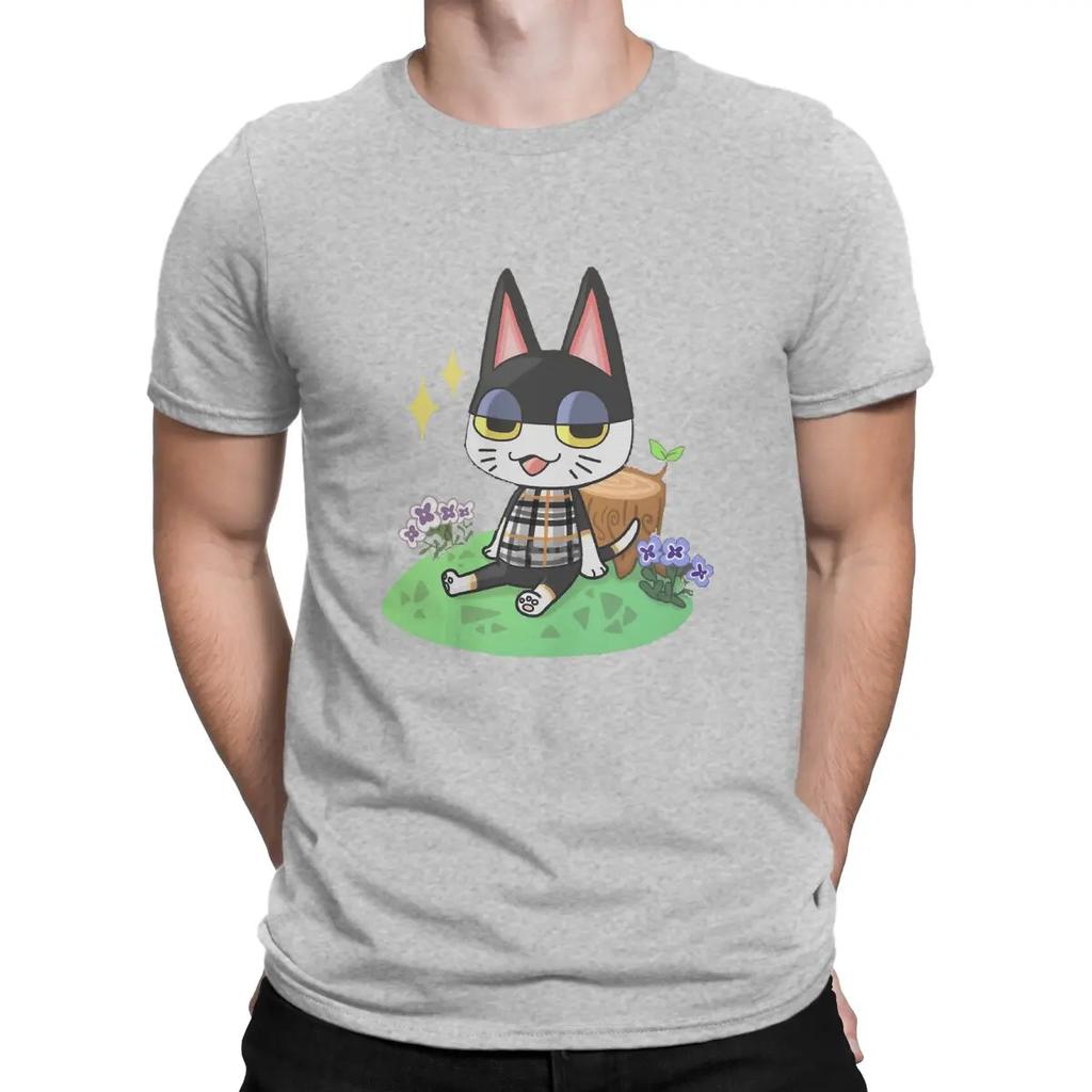 Punchy Men TShirt Animal Funny Crossing Game O Neck Tops 100% Cotton T Shirt Humor High Quality Birthday Gifts