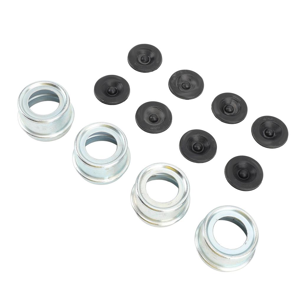 4 Zestawy Osłon Przeciwpyłowych Piasty Przyczepy Osłona Przeciwpyłowa Osi Przyczepy Dekielki Środkowe Kół Osłony Smarujące z 8 Gumowymi Wtyczkami do