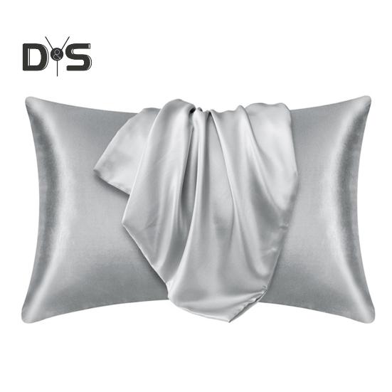 

2 предмета атласные наволочки гладкий искусственный шелк сплошной цвет атлас предотвращает ломкость вьющихся волос спальня гостиная диван наволочка наволочка 26Inch серебряный