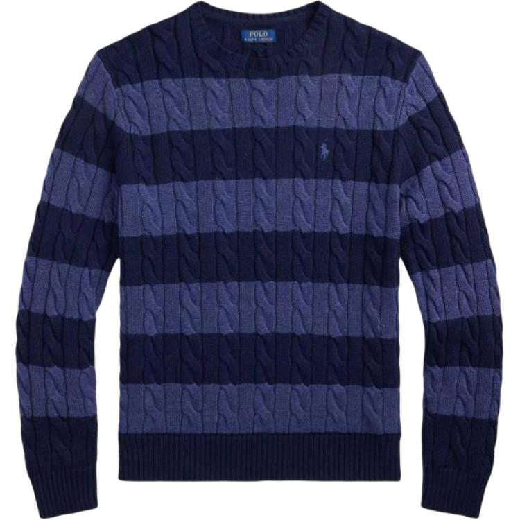 

Свитер с цветовыми блоками и круглым вырезом с длинным рукавом Polo Ralph Lauren Мужской свитер Темно-синий 710955763-001 S