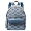 Maisie Classic Monogram Zip Closure Fabric Backpack Small Women Backpack Blue White 35S4S5MB0J-DENIM