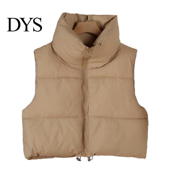 Damen Winterjacke Weste Mantel Stehkragen Nackenschutz Verdickt Gepolstert Reißverschluss Leichte Strickjacke Ärmellos Einfarbig Kordelzug Dame