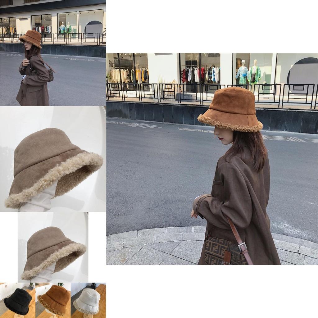 Cozy Lambswool Women's Winter Hat Fashionable Korean Style Bucket Hat For Cold Seasons