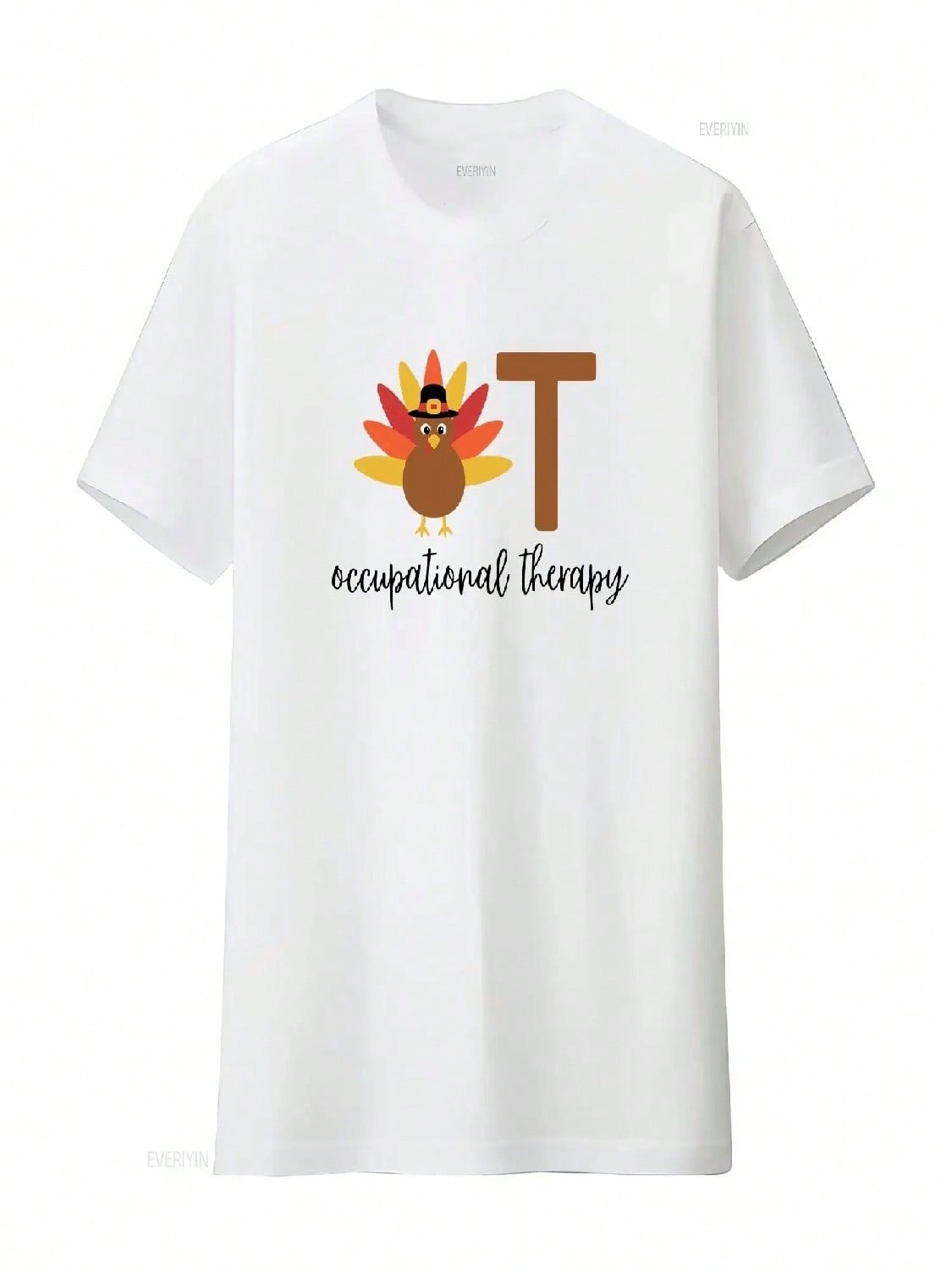 Occupational Therapy Thanksgiving T Shirt Therapist Turkey Pediatric OT School COTA Vintage Washed Unisex Streetwear Fashion S разноцветный