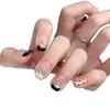 30 pieces of domestic best-selling nail art wear nail classic black French cat eye flash diamond polka dot short wear nail