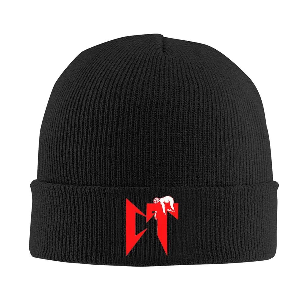 Red geometric symbol sloth design Unisex Women Unisex Knitted Hat Beanie Pullover Cap Winter Thermal Warm Christmas Outdoor Cycling