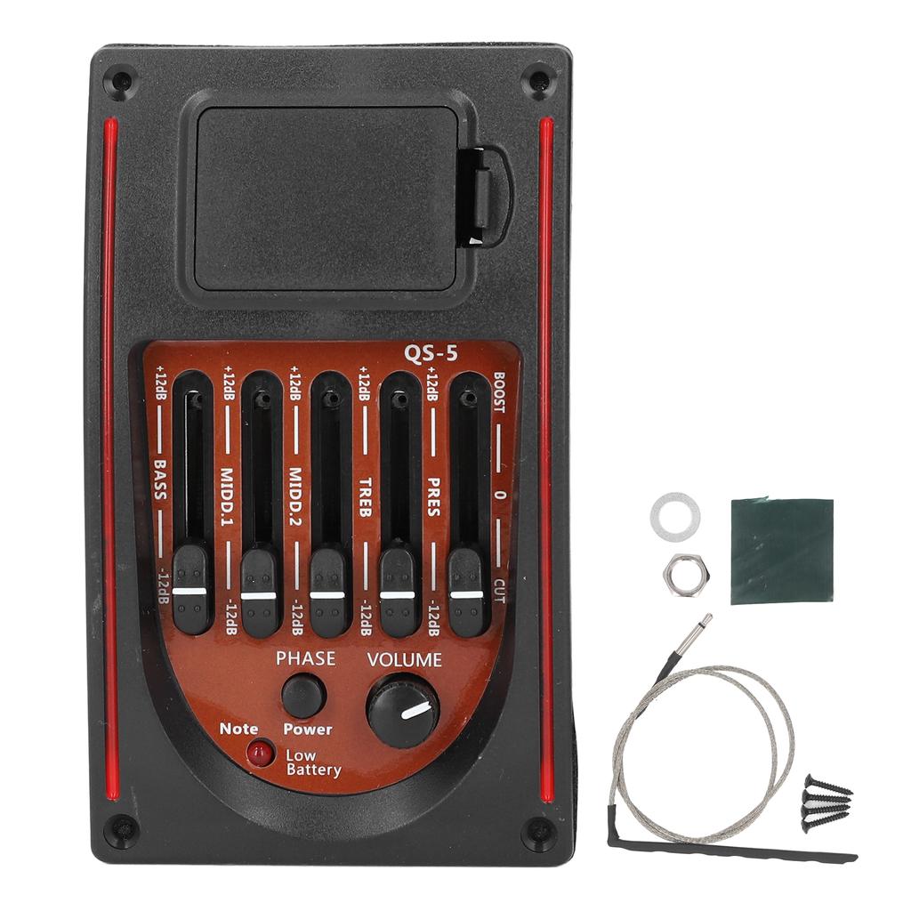 Pickup Guitar Preamp Acoustic Equalizer 5 Band EQ Tuner Amp Pre Wired Replacement Accessories