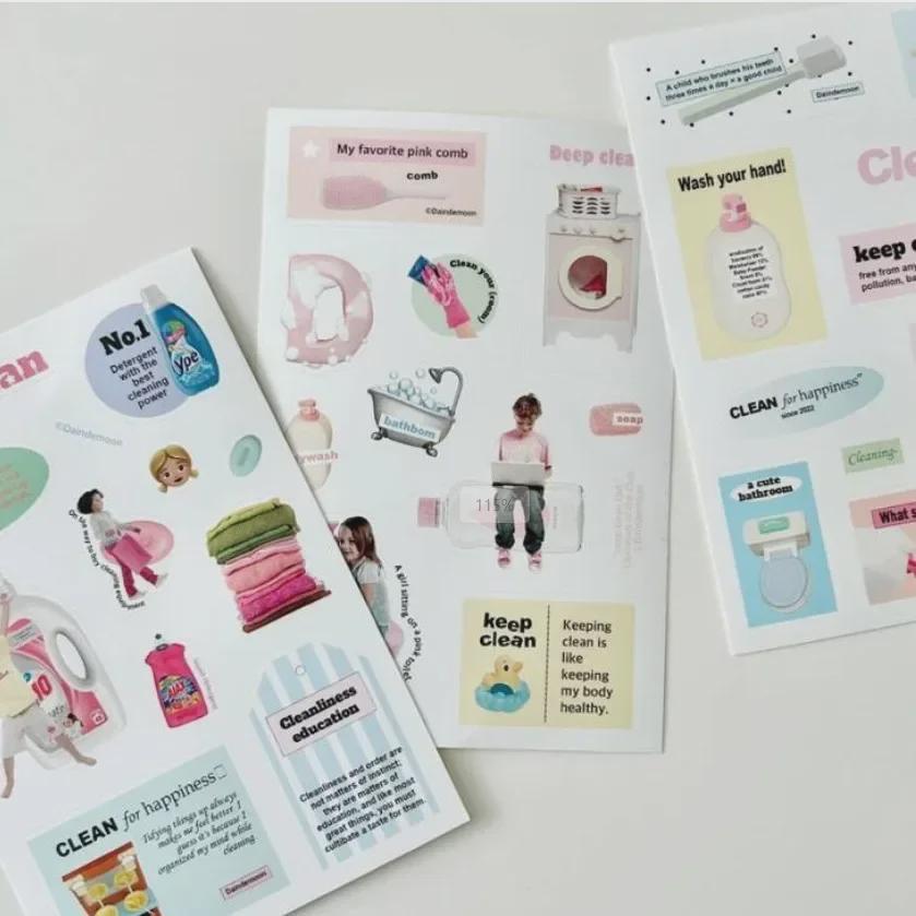 Korean Smecta-Themed Sticker Pack for Laundry Handbook Decoration