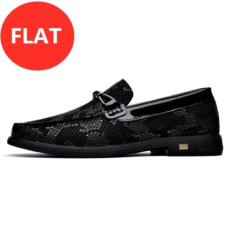 Fashion Flat/5CM Men Wedding Dress Shoes Loafers Men Elevator Shoes Slip On Height Increase Shoes Male Cowhide Leather Oxford Shoes