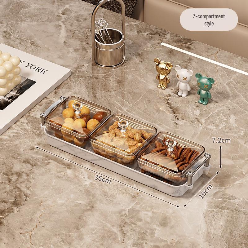 Elegant Multi-Section Candy Dish for Home: Nut & Dried Fruit Tray