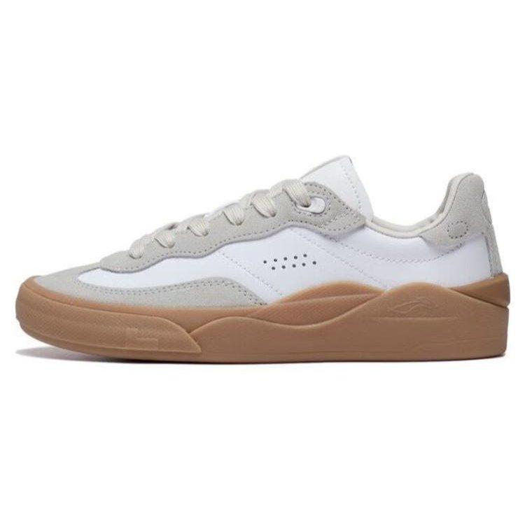 Li Ning Skategeneral Comfortable Abrasion Resistant Breathable Low top Skateboard Shoes Women's White Gray AEPSA50-1