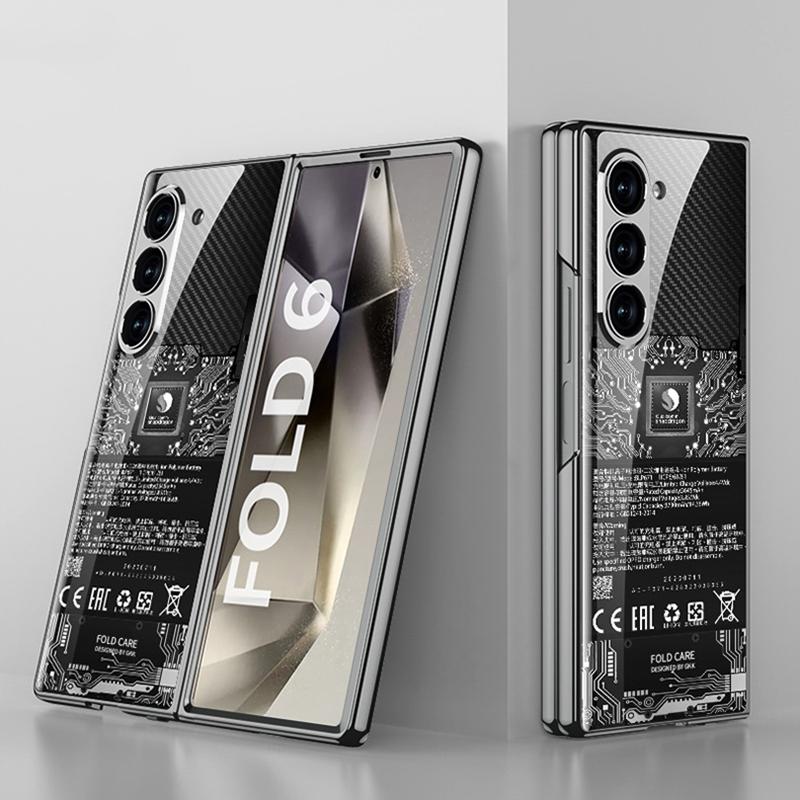 Nou pentru Samsung Galaxy Zfold6 5g Husă Telefon Pictură Creativă Hd Sticlă Securizată Lux Ușor Orificiu de Precizie Husă Protecție la Cădere